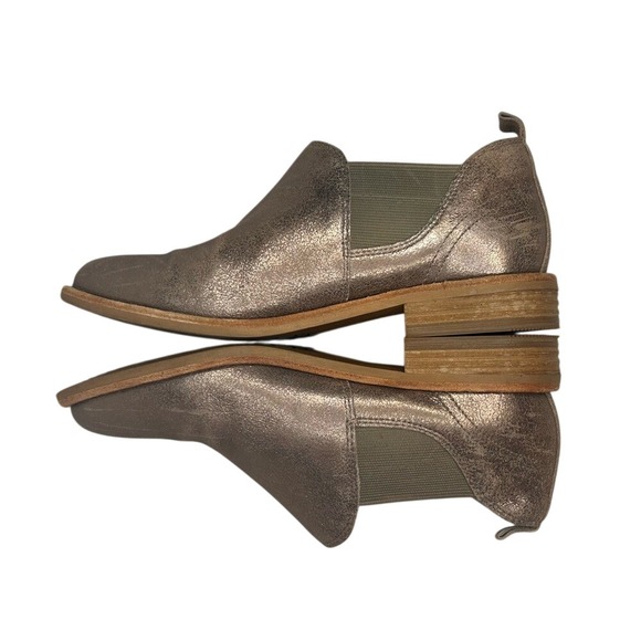 Clarks Metallic Leather Chelsea Ankle‎ Boots Slip On Bronze Pewter 6M Women's - Picture 5 of 7